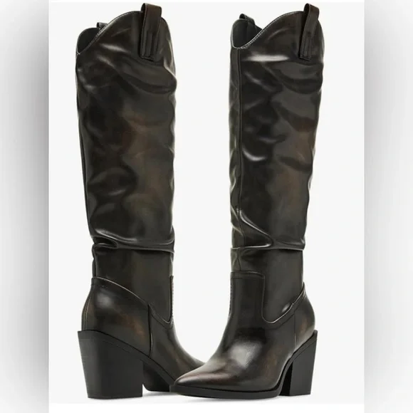 NWOT Madden Girl Alabama Cowgirl Boots Women's Dark Brown Size 5.5 M - Picture 1 of 10